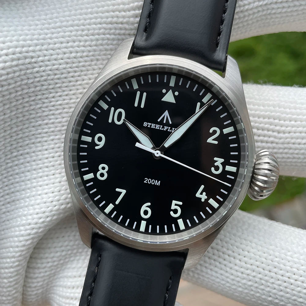 STEELFLIER Official SF743 Pilot VH31 Quartz Movement Big Onion Crown 200M Waterproof Sapphire Crystal Luxury Dive Luminous Watch