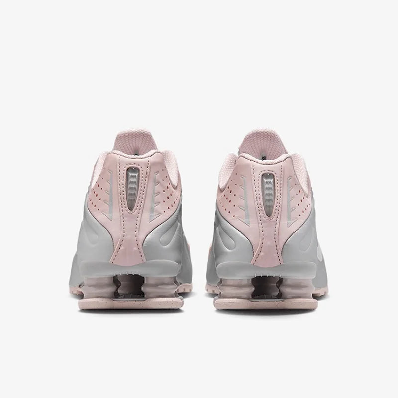 Nike Shox R4 Women's Running Shoes Low-Top Casual Comfort Breathable Wear-Resistant Support White Sail Crimson AR3565-103