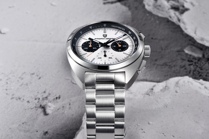 PAGANI DESIGN 2025 New Panda Dial Men Watches Luxury Quartz Watch For Men Japan VK63 Sport Chronograph Sapphire glass Wristwatch