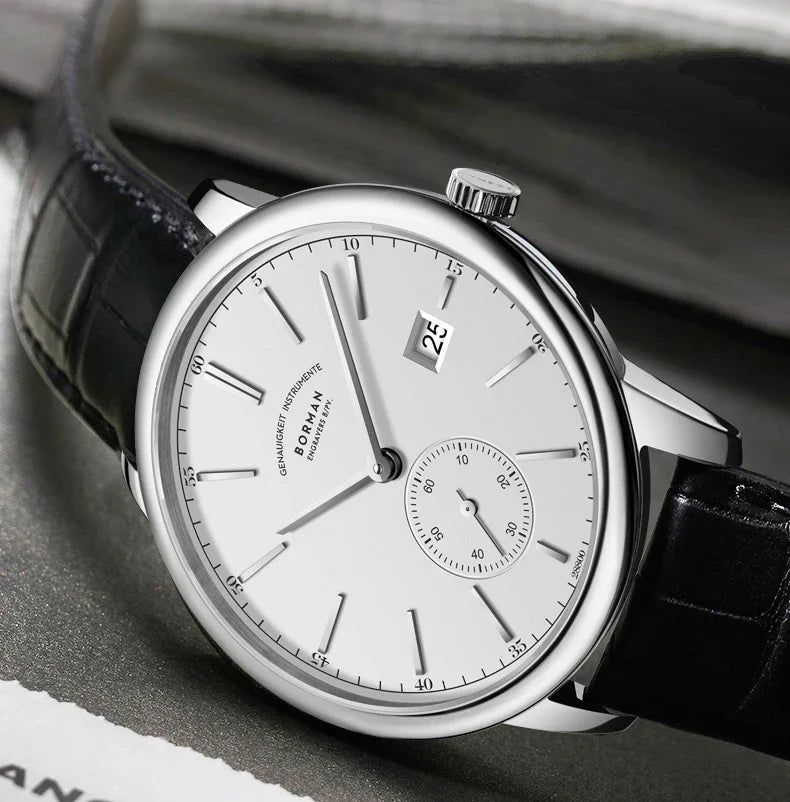 Reloj BORMAN BM3817 TOP nuevo de 42 mm, reloj de lujo para hombre, automático mecánico, cristal de zafiro, ultrafino, impermeable 50M, con subesfera