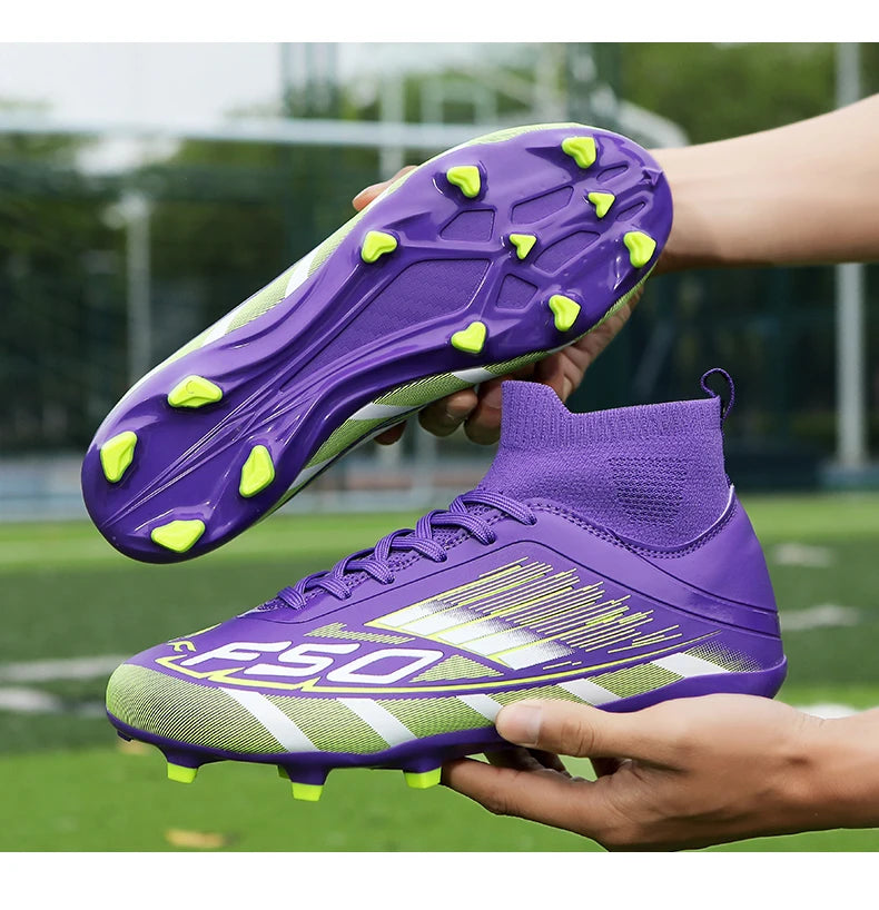 New Men's Football Boots Non-Slip Boys Grass Cleats High-Quality Match Soccer Shoes Hot-Selling Sneakers Outdoor High-Top Light
