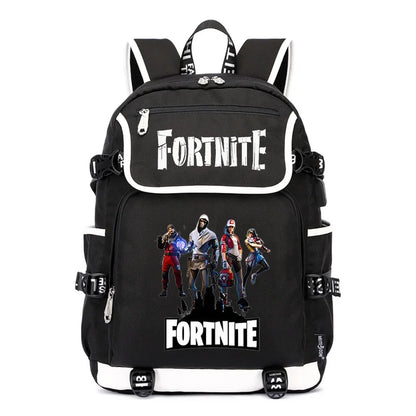 Fortnites Large Capacity Backpack Casual Shoulder Bag with USB Port Unisex Anime Students Schoolbag New Stylish Stationery Gift