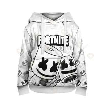 Sweatshirt com Capuz Fortnite Cool Heroes para Rapaz, Estilo Cosplay, Casaco Infantil com Desenho Animado para Primavera e Outono
