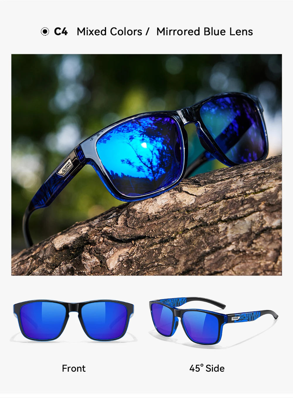 KDEAM XXL Size Men's Polarized Sunglasses Outdoor Sports Goggles Overall Width 155mm Extra Large Sunglass