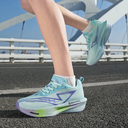 Zapatillas de running con placa de carbono para maratón, deportivas, transpirables, ligeras, cómodas y antideslizantes para hombre y mujer