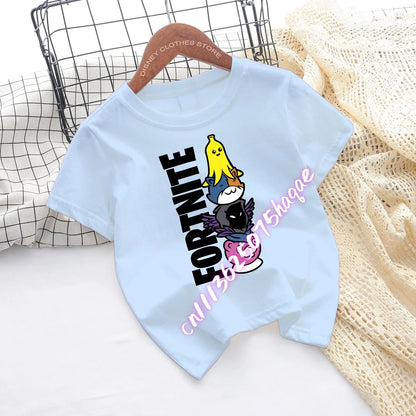 Fortnites Children T-shirts Game Cartoon Printed Figures Fortress Night Tees Game Short Sleeves Tops Summer Boys Girls Clothes