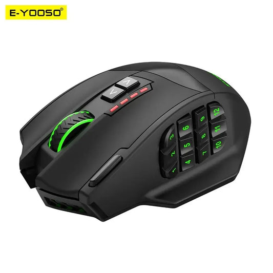 E-YOOSO X-33 Wireless Gaming Mouse RGB, 16000 DPI Programmable Gaming Mouse, Dual Mode 2.4G USB Rechargeable Gaming Mouse with 16 Programmable Buttons