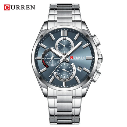CURREN mode décontracté homme d'affaires montre de luxe bracelet en acier inoxydable montres à Quartz lumineux chronographe calendrier montre