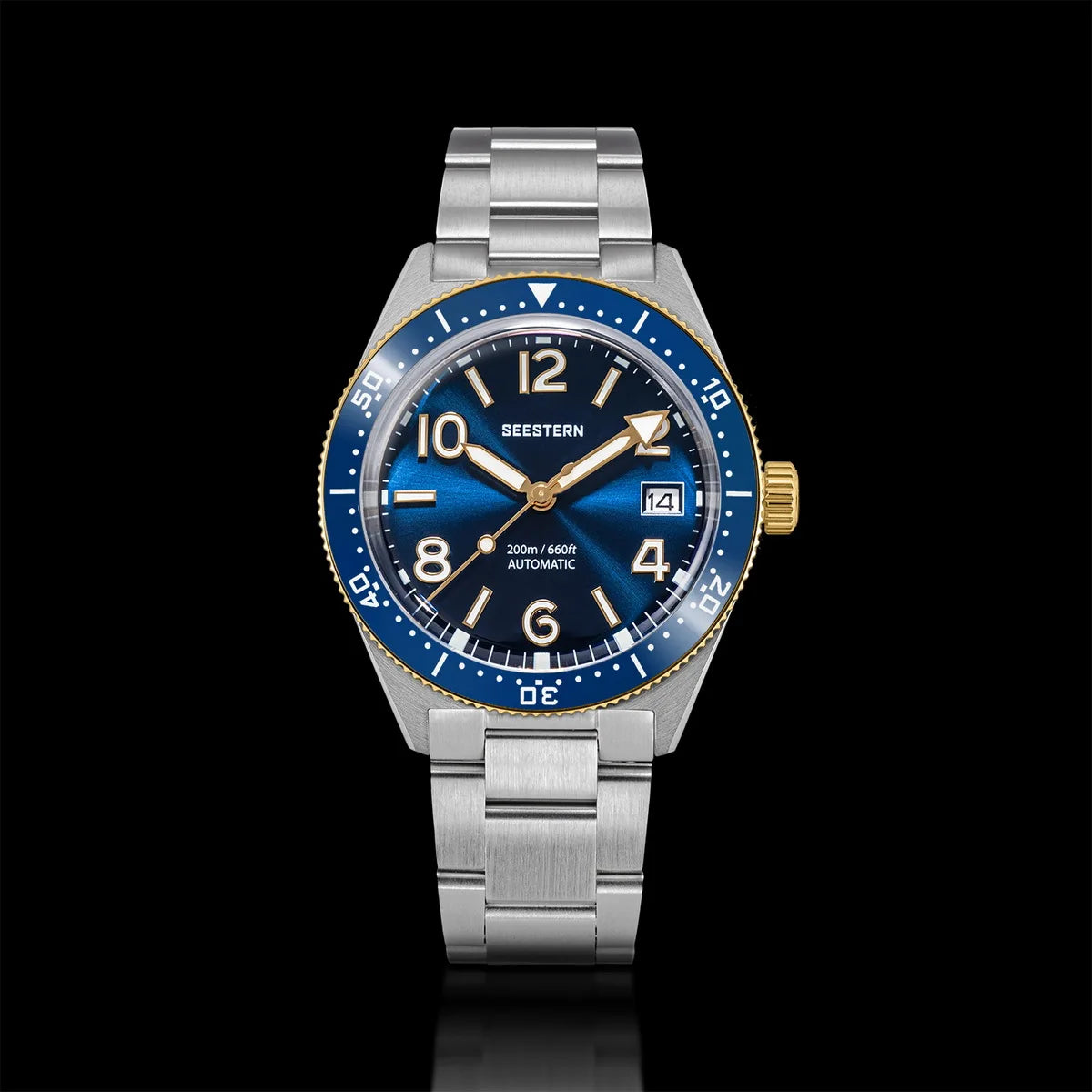 SEESTERN Diver Men Watch Automatic Mechanical Wristwatches NH35 Movement Ceramic Bezel 20Bar Waterproof Sapphire Luminou S434-2