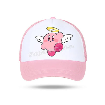 Kirby Summer Baseball Polyester Hats Universal Casual Cap Truck Driver Cartoon Peripheral Items Adult Adjustable Children Action