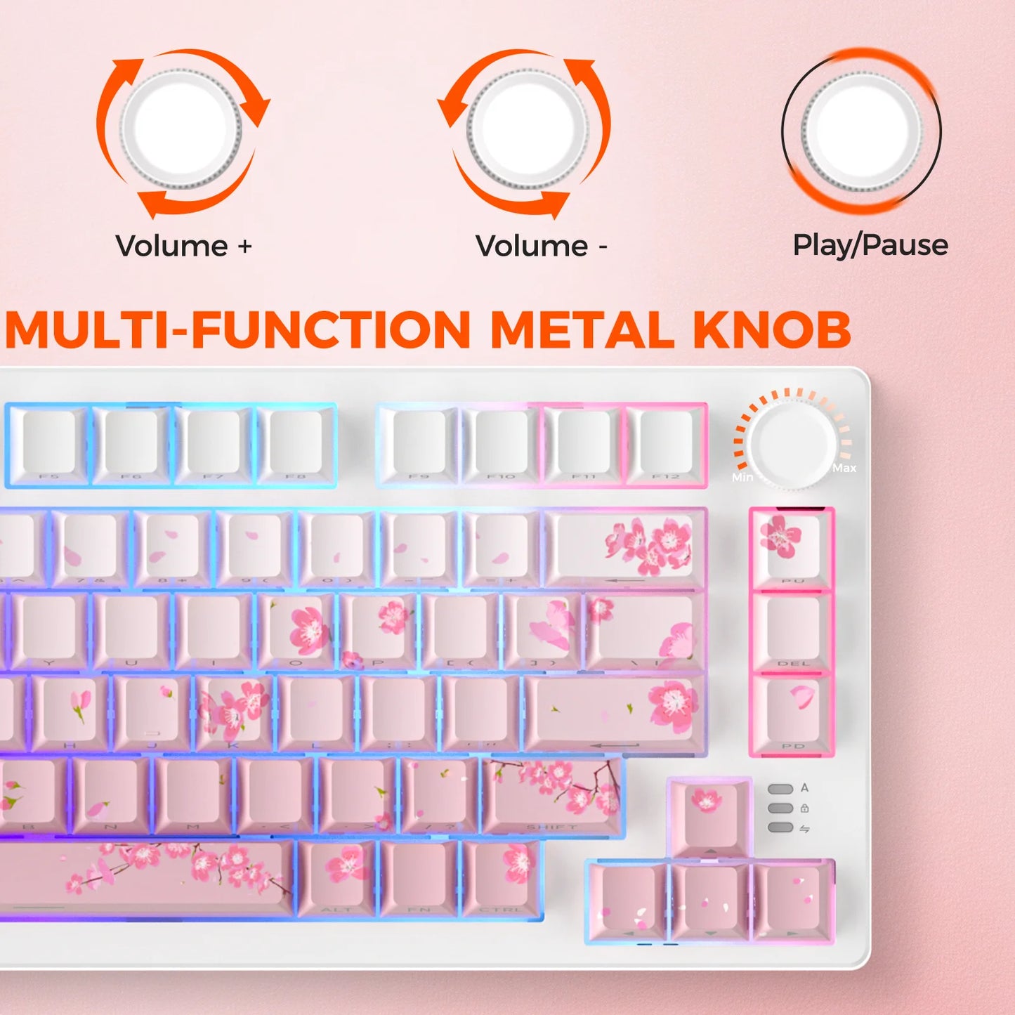 DAREU Tri-mode Gasket Mechanical Keyboard N-Key Rollover Anti-ghosting RGB Backlight Dream switch with Multi Media Button