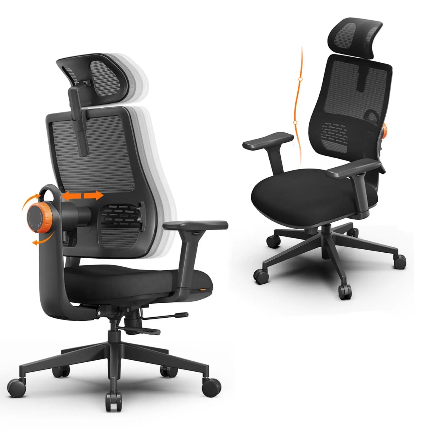 NEWTRAL MAGICH003 Ergonomic Office Chair with Adaptive Lumbar Support, Auto-Following Backrest, Adjustable Headrest, 3D Armrests & Seat Depth