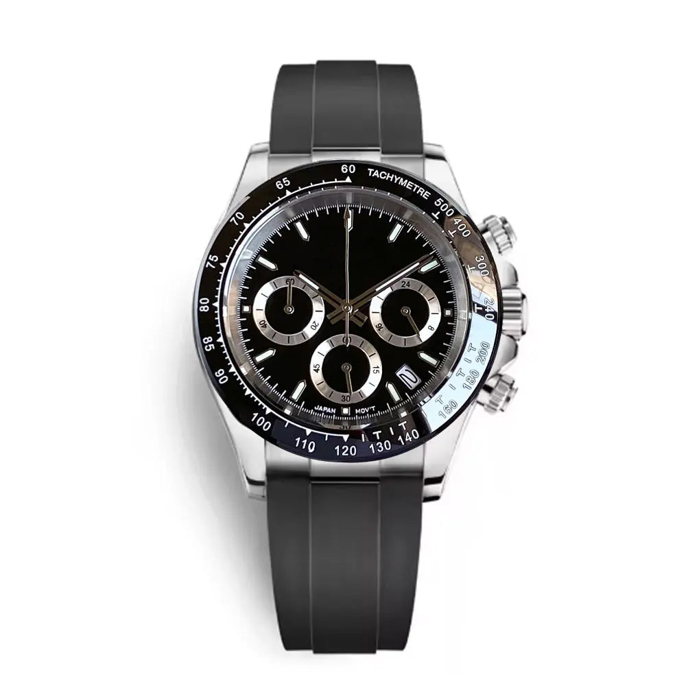 Orologio da uomo Luxury VK63 con movimento al quarzo, cronografo business 39mm in acciaio/oro rosa, datario e quadrante luminoso