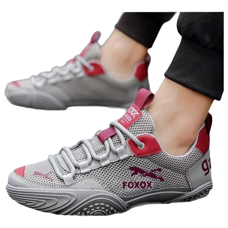 Zapatillas de running para hombre transpirables con parte superior de malla ligera, suela suave y cómoda, calzado deportivo casual de verano a la moda