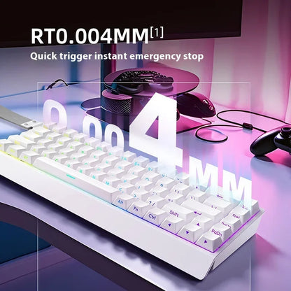 IROK Carotmas Mercury68 Teclado Mecânico com Switches Magnéticos 8K 68 Teclas RT0.004mm Baixa Latência Teclado Gaming com Fio Personalizado para PC Presentes