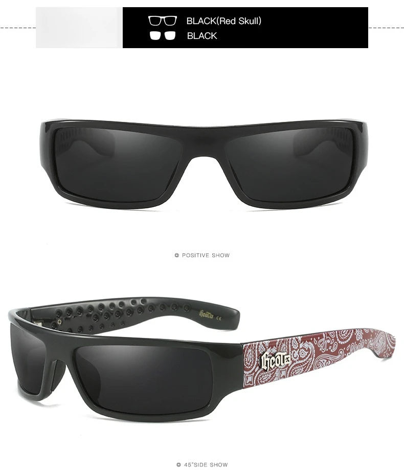 Polarized Chicano Sunglasses, Square Frame Design, UV400 Lens, Hip Hop Streetwear, Retro West Coast Accessory
