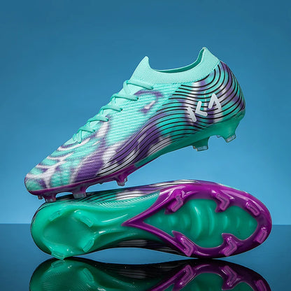 New Men’s Football Boots Outdoor Sneakers High-Quality Grass Cleats Soccer Shoes Boys Match Hot-Selling Non-Slip High-Top Light