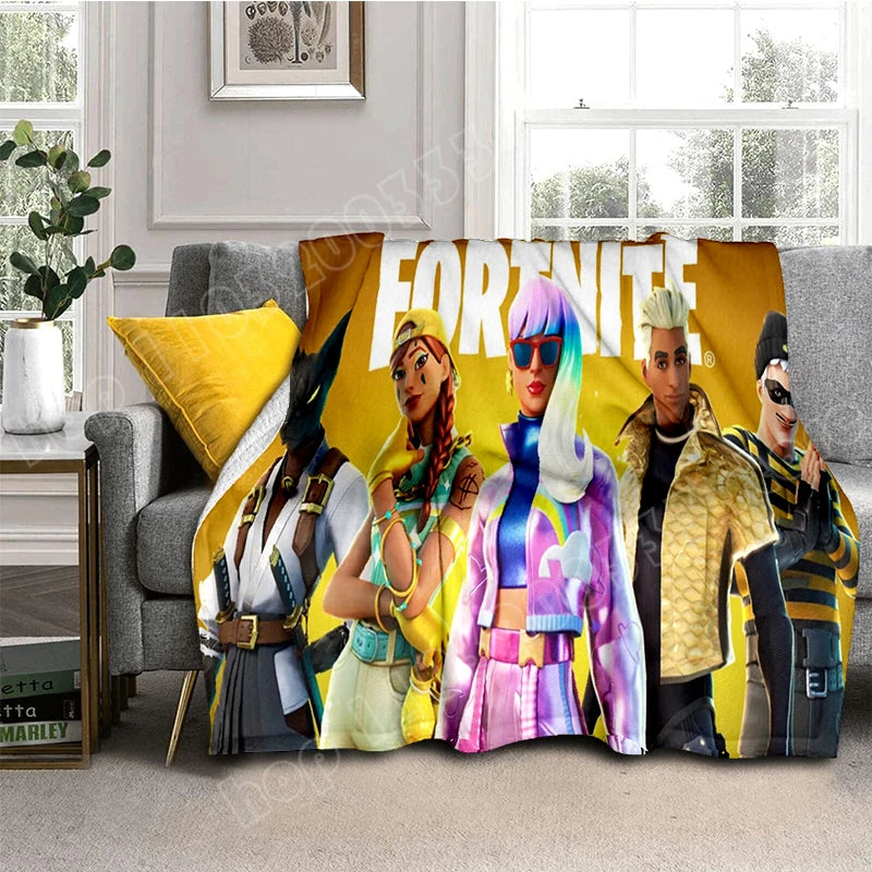Fortnite Game Flannel Blanket Unisex Soft Warm Throw Blanket for Bedroom Living Room Bed Travel Camping Sofa Decoration Supplie