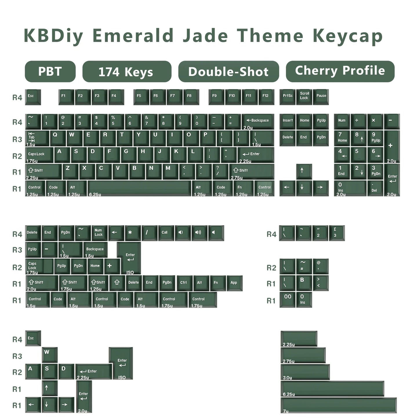 KBDiy 174 tasti/set keycap PBT GMK Apollo double shot minimalisti profilo ISO Cherry per tastiera meccanica da gaming compatibile MX