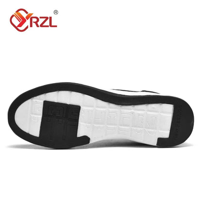 Sapatos para Homem YRZL Primavera Outono Impermeáveis, Ténis de Caminhada em Pele para Lazer e Desporto Masculino, Calçado Antiderrapante para Homem