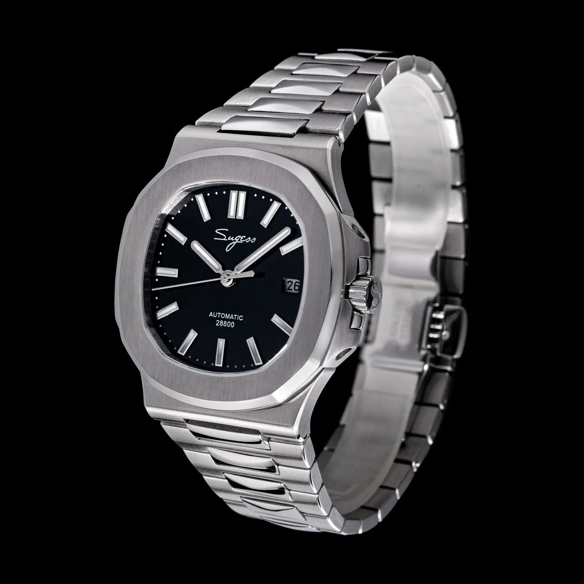 Orologio da uomo Sugess automatico meccanico, movimento Miyota 9015, quadrante MOP, luminoso, impermeabile 5bar, bracciale di lusso S466