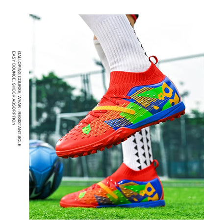 Football Boots Men Professional Soccer Shoes Sneakers Field Long Spikes Outdoor Competition Non-Slip Comfortable Training Shoes