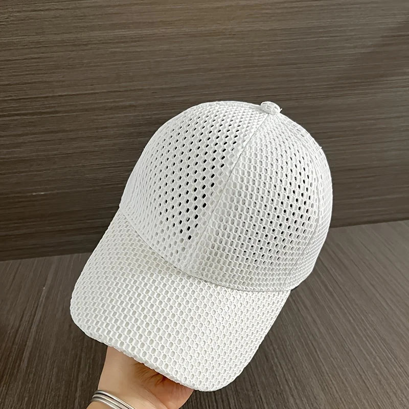 New Outdoor Casual Mesh Baseball Cap Simple Thin Breathable Summer Sun Hat for Women Men