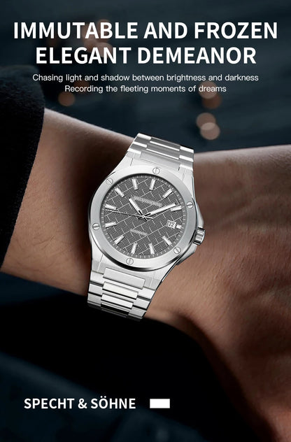 Relógio Masculino Specht&Sohne 2025 Novo 38MM Automático, Movimento Japonês Miyota 8215, Aço, Vidro de Safira, Reloj Homb Impermeável