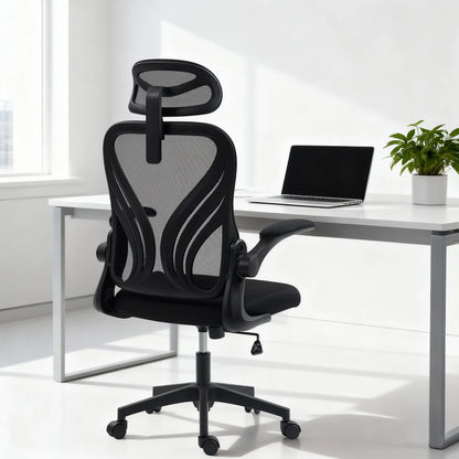 HOMCOM Chair Ergonomic desk, Mesh desk armchair with Foldable Fold, 2D Headrest, Bracing, Bracing, so
