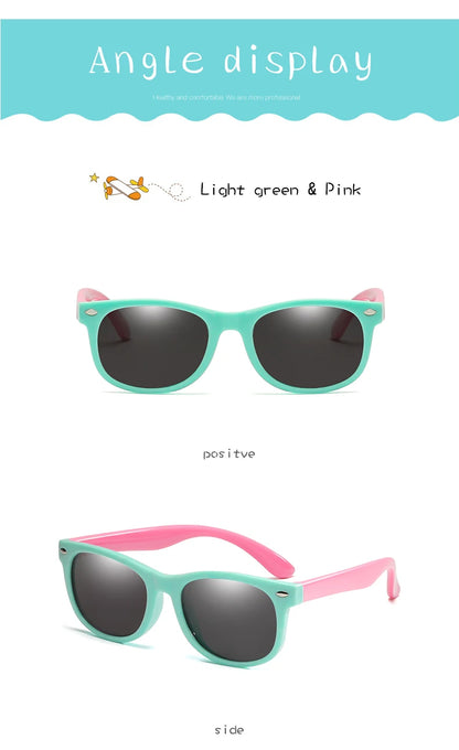 Polarized Kids Sunglasses TR90 Silicone Gel Frame Classic Square Children Sun Glasses Girls Boys Multi Color Baby Goggles UV400