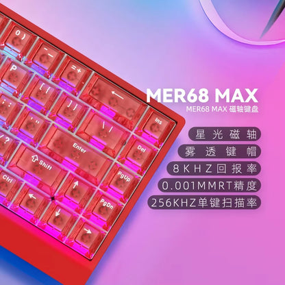 IROK Carotmas Mercury68 Teclado Mecânico com Switches Magnéticos 8K 68 Teclas RT0.004mm Baixa Latência Teclado Gaming com Fio Personalizado para PC Presentes