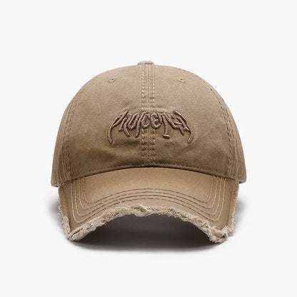 Letter Three-dimensional Embroidery Soft Top Rough Edge Men's BaseballCap European and American Fashion Versatile Cap Adjustable