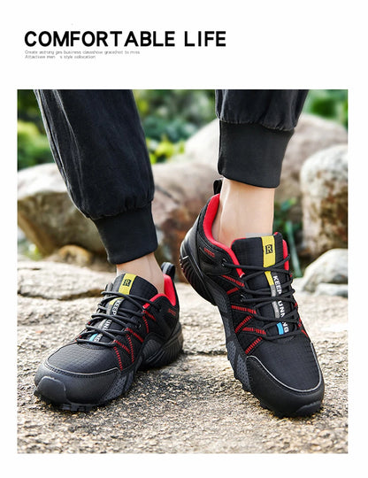 Men's hiking shoes, all-terrain outdoor sports shoes, breathable mesh, non-slip, wear-resistant hiking shoes, outdoor cycling shoes
