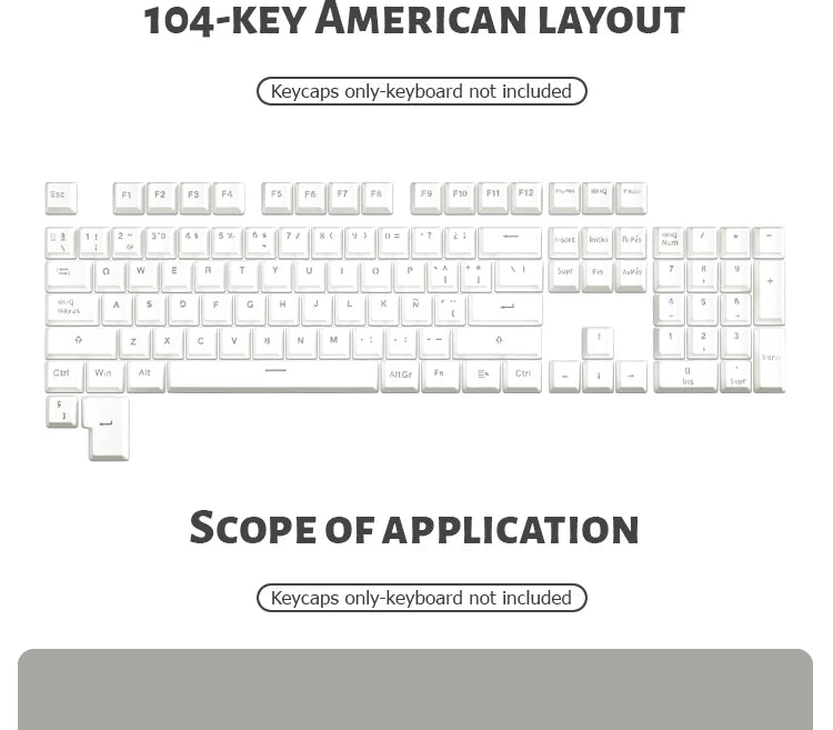 104 Teclas Keycaps Retroiluminadas Coreano Francês Russo Espanhol Alemão para Teclado Mecânico com Switch MX, Perfil OEM, Teclas ABS DIY