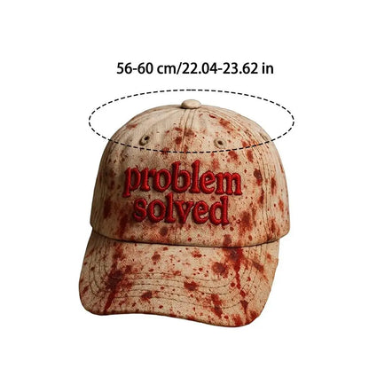 Halloween-tema broderi – problemet løst: Blodig hat, gyser-baseballkasket, velegnet til Halloween-fest, cosplay-rekvisitter og gaver