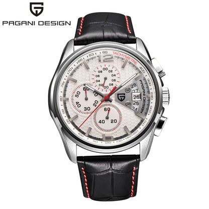 PAGANI DESIGN 2026 New Men's Quartz Watch Hardlex Crystal 50M Water Resistance Calendar Luminous Leather Strap Model PD3306