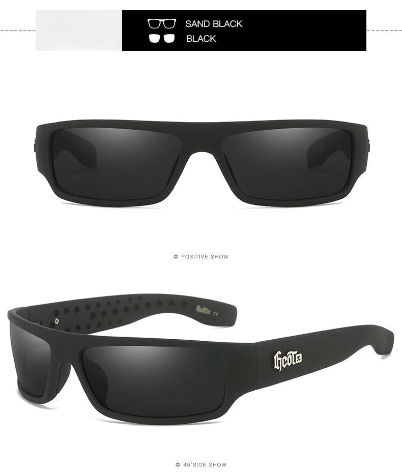 Polarized Chicano Sunglasses, Square Frame Design, UV400 Lens, Hip Hop Streetwear, Retro West Coast Accessory