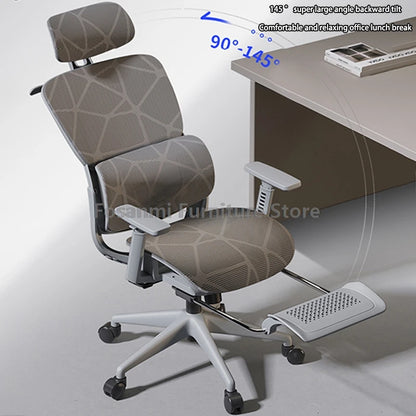 Silla de oficina ergonómica para ordenador con malla transpirable, reposabrazos, soporte lumbar ajustable, reposacabezas y diseño para escritorio, hogar y gaming