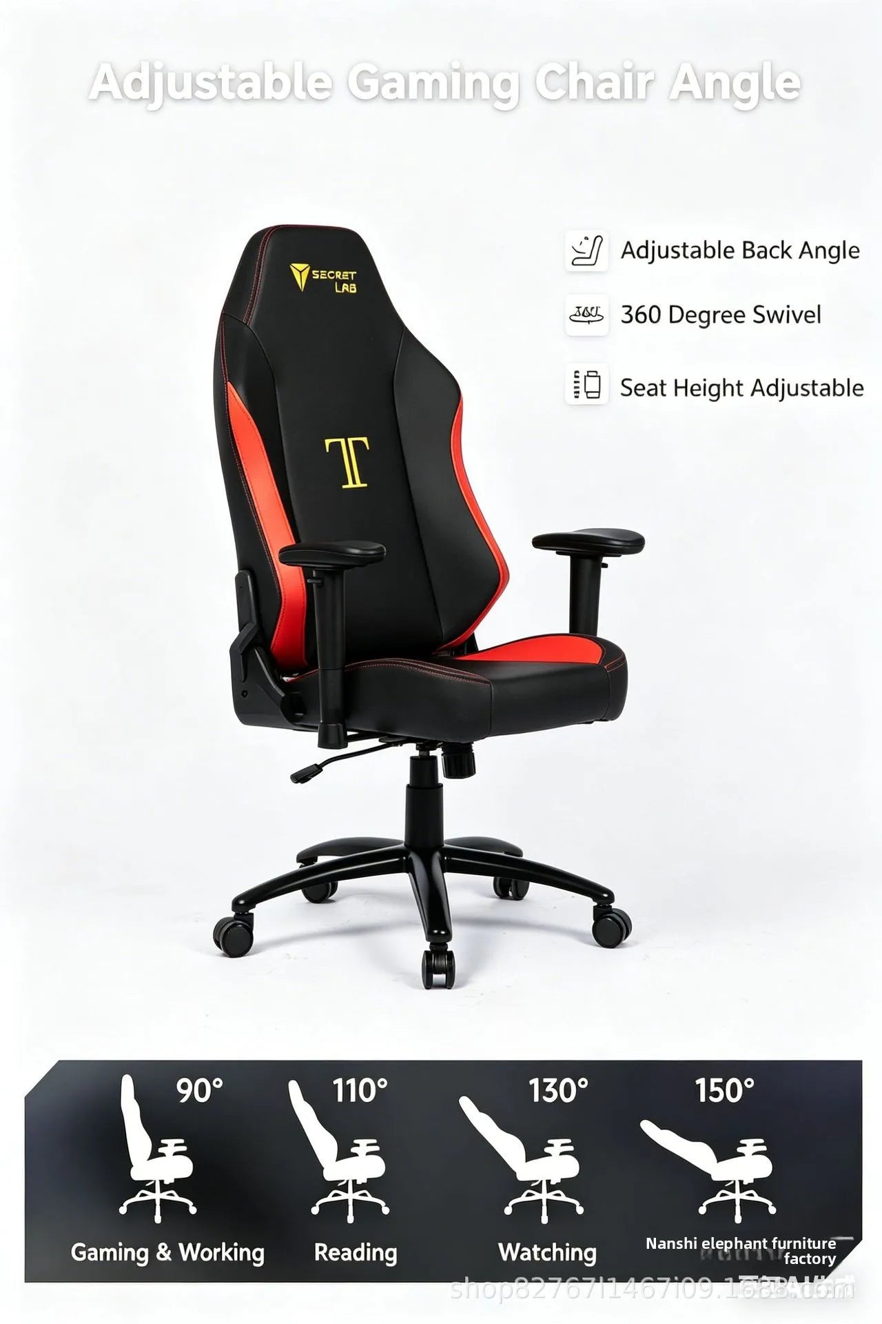 Secret Lab Gaming Chair Pro Ergonomic Gaming Chair with Adjustable Height, Comfortable Esports Desk Chair, Premium Computer Chair for Gaming Setup