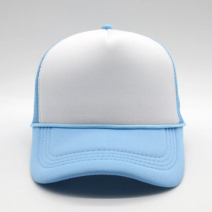 5 panel Trucker Caps Men Women Plain Blank Foam Mesh Baseball Cap With Rope Summer Breathable Outdoor Sport Sun Visor Hats