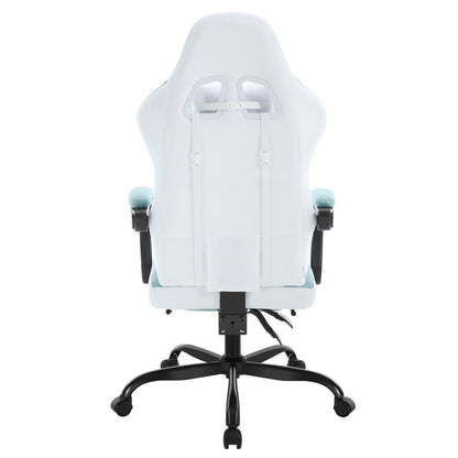 WOLTU Massage Gaming Chair Ergonomic Swivel Computer Chair with Pillow & Footrest Adjustable Headrest Lumbar Support Gamer Chair