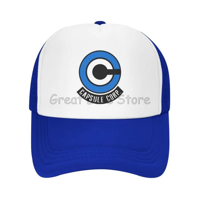 Capsule Corp Cappellini da baseball in rete Unisex Cappellino da camionista in stile hip-hop Cappellino da papà in stile anime DBZ Cappellino da corsa regolabile Cappellini da camionista estivi Cappellini snapback