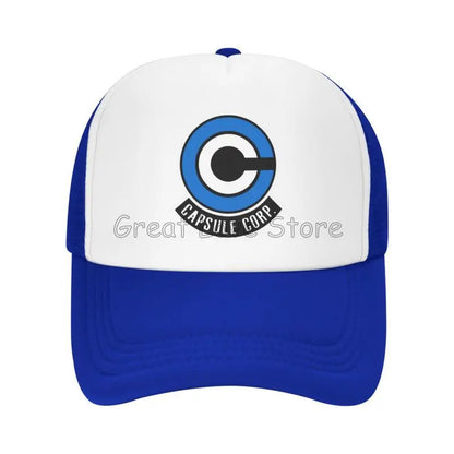 Capsule Corp Cappellini da baseball in rete Unisex Cappellino da camionista in stile hip-hop Cappellino da papà in stile anime DBZ Cappellino da corsa regolabile Cappellini da camionista estivi Cappellini snapback