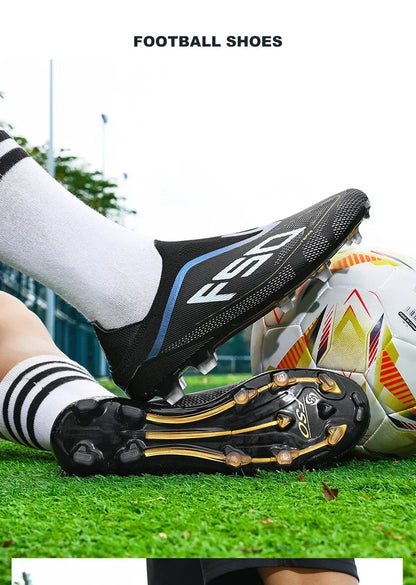New Men's Soccer Shoes Match Football Boots Non-Slip Boys High-Quality Outdoor Sneakers Grass Cleats Hot-Selling High-Top Light