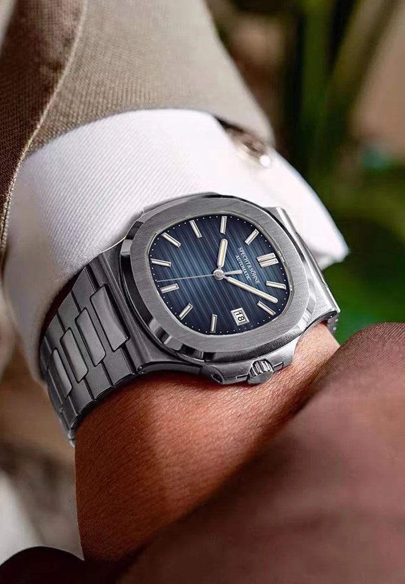 Relógio Masculino Specht&Sohne 2025 New Classic de Luxo Automático em Aço Inoxidável com Safira 8215, Relógio de Pulso Mecânico