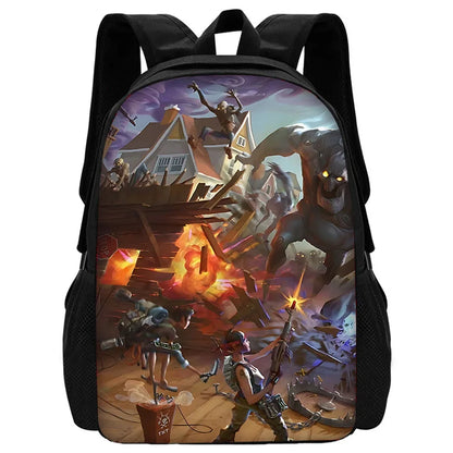 Zaino per bambini con motivo shooting game, ispirato a Fortnites, per ragazzi e ragazze, regalo di compleanno per studenti, borsa scuola unisex, zaino da campeggio resistente