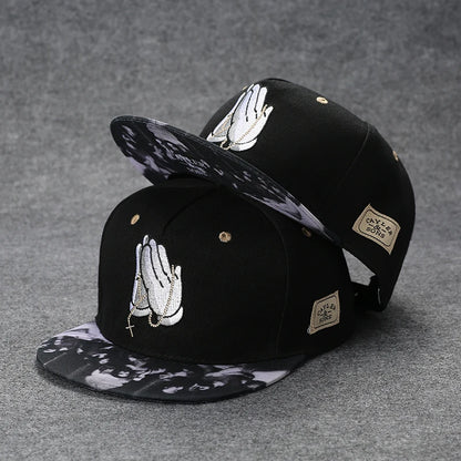 Men's Letter Embroidery Tide All-Match Flat Brim Baseball Cap Ladies Summer Hip-Hop Hat Outdoor Shade Adjustable Peaked Cap