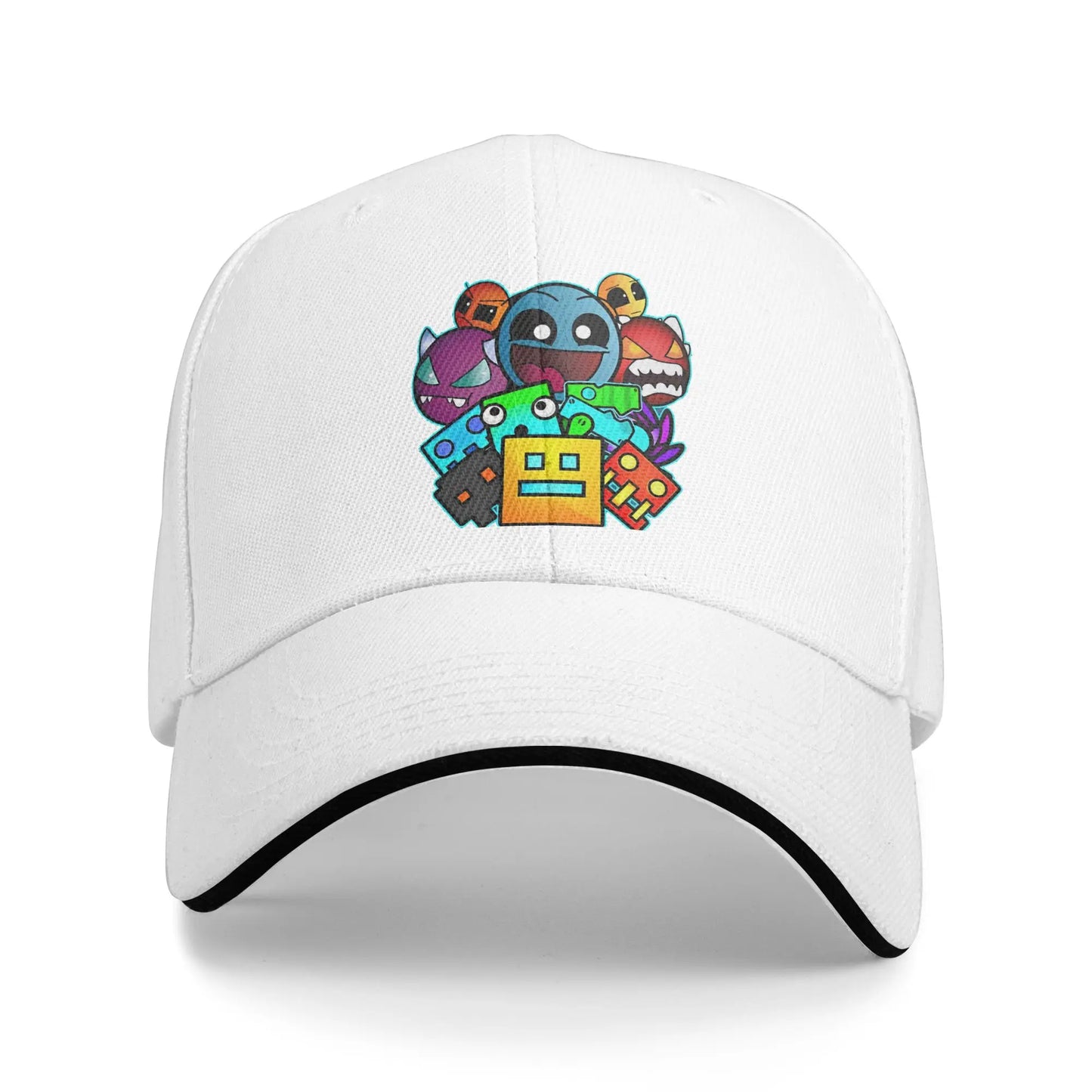 Geometry Game Dash Baseball Cap Casual Unblocked Level Sandwich Hat for Men Women Breathable Headwear Activities