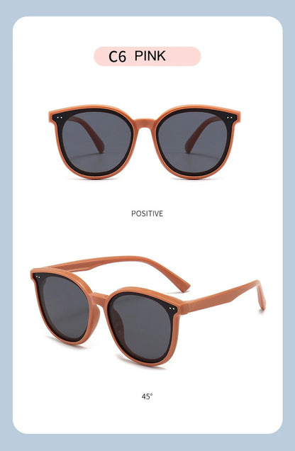 3-12 Years Kids Polarized Sunglasses Boys' Cool Girls Soft TPEE Frame Cat Eye Design Fashion Sun UV400 Protection Oval Glasses
