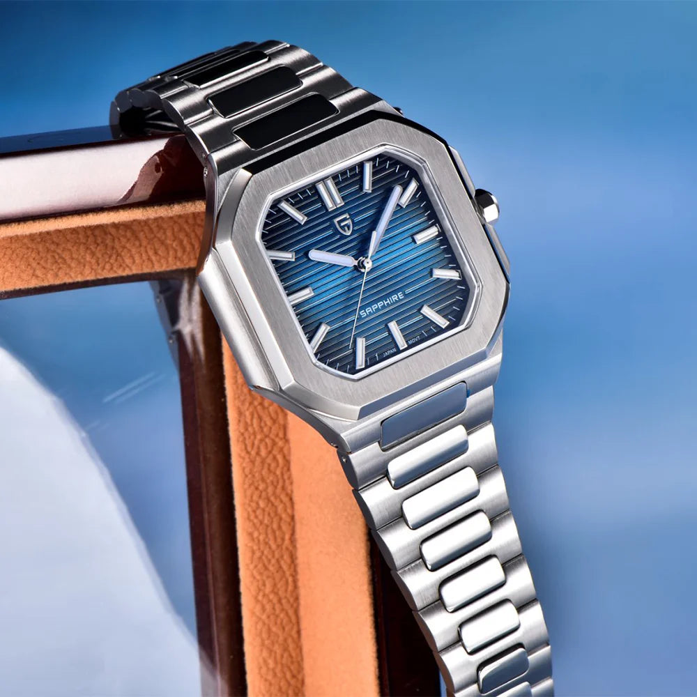 Reloj cuadrado de cuarzo para hombre PAGANI DESIGN New V2, marca de lujo premium, deportivo, resistente al agua, de zafiro y acero inoxidable